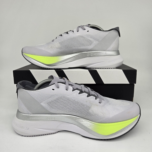 WMNS) adidas Adizero Boston 12  adidas Women\'s Adizero Boston 12 JI4473 Grey Red Lemon Running Shoes Size 9.5